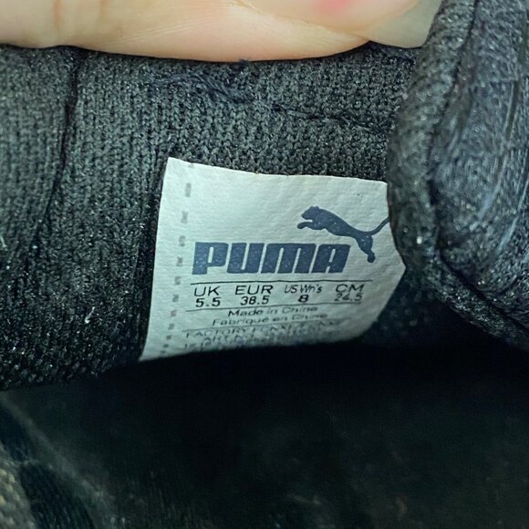 Puma Vikki Swan Black Low Top Sneakers Iridescent Accents Shoes Womens 8 - Picture 7 of 9